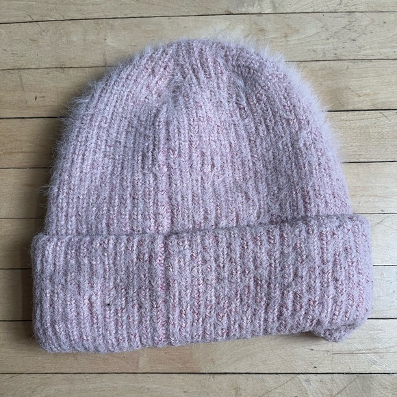 The North Face Kids Pink Fuzzy Beanie Hat - Picture 2 of 3